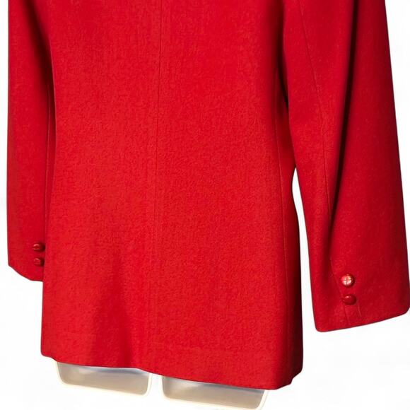 Vintage 80s Kensington Square Red Wool Blazer Sz 9/10 Oversized Boyfriend Career - Picture 9 of 10